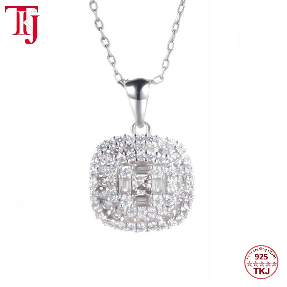 TKJ модное ожерелье из стерлингового серебра 925 пробы с цирконом AAAA женская