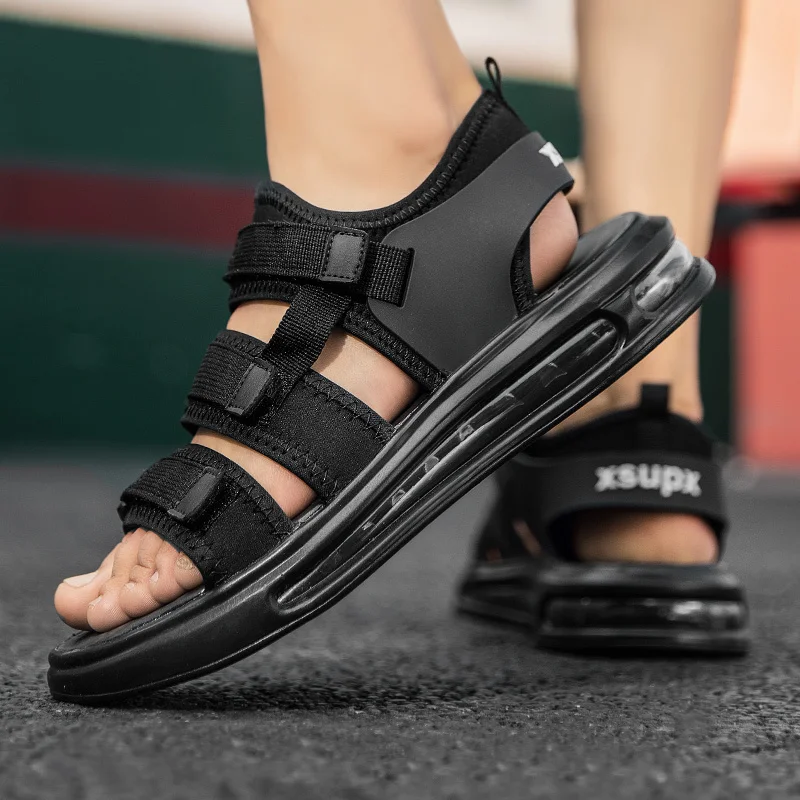 

Men's Sandals Air Cushion Shock Absorption Summer Sneakers Men Shoes Open Toe Big Size Men Sandals Outdoor Sandals Soft Sole