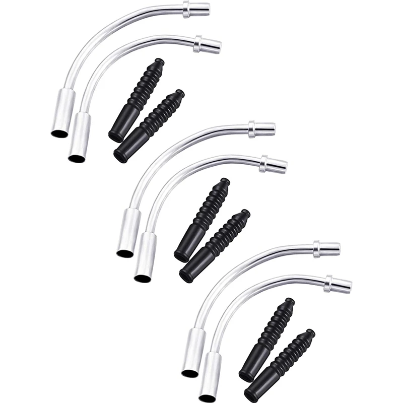 

6 Pieces Bike Brake Noodles Brake Cable Guide Tube Bend Pipe Rubber Boots For Bicycle Riding Set (90°,110°)