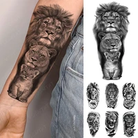 waterproof temporary tattoo sticker lion leopard family tiger wolf rose flash transfer tatto women men arm body art fake tattoos