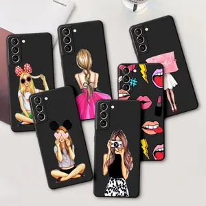 Shockproof Case for Samsung Galaxy S21 Plus S10e S20 FE S9 S22 Ultra 5G S7 S10 S8 Beautiful Girl Fashion Dress Girl Phone Cover