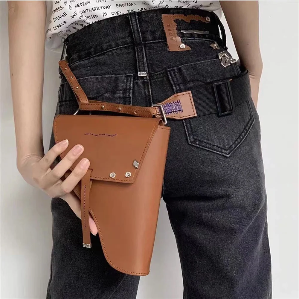 ADER ERROR High Quality 1:1 Retro Waist Bag Diagonal Shoulder Bag Men And Women Wild Leather Bag Fashion Small Square Bag