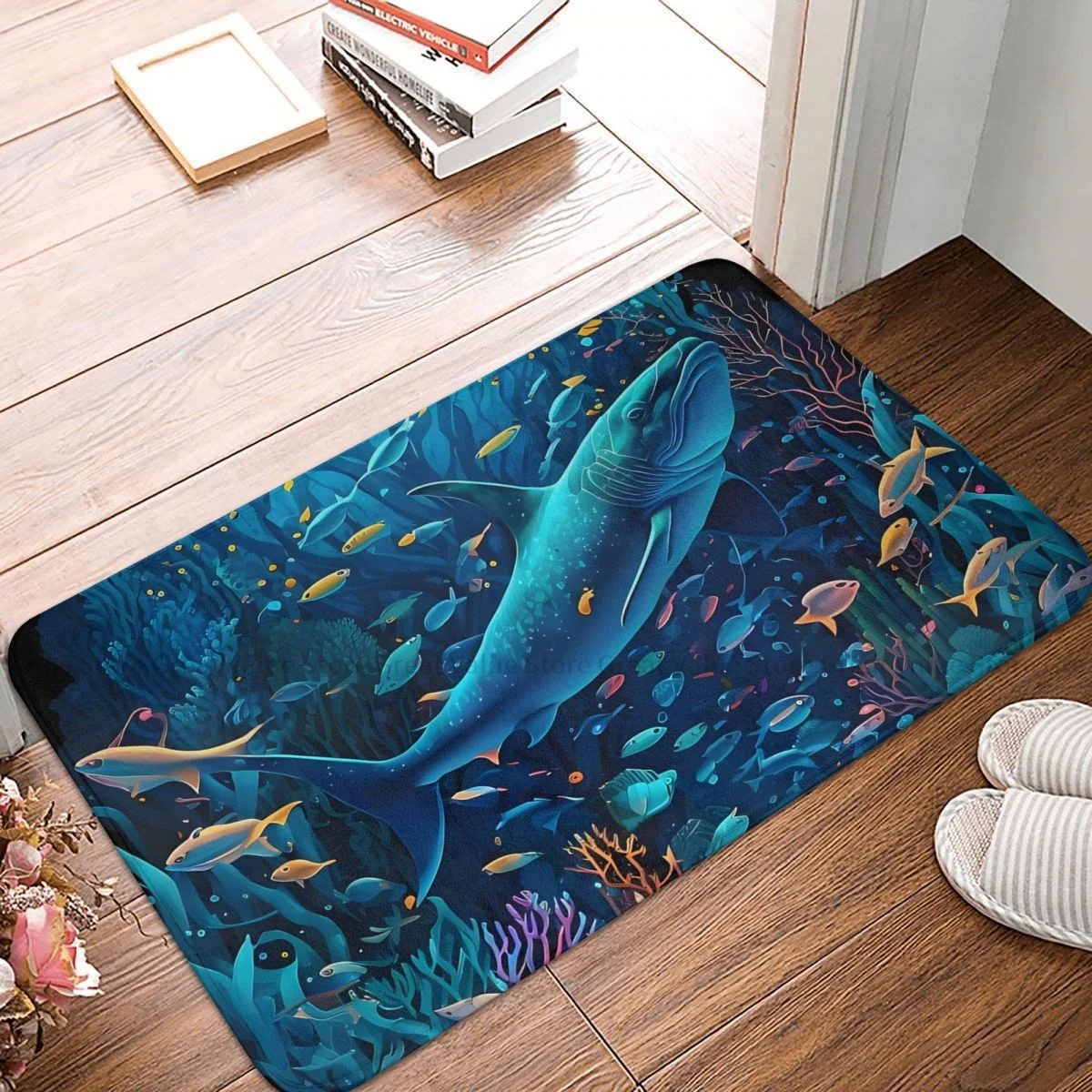 

3D Ocean World Bath Non-Slip Carpet Beautiful Underwater World Bedroom Mat Entrance Door Doormat Floor Decor Rug