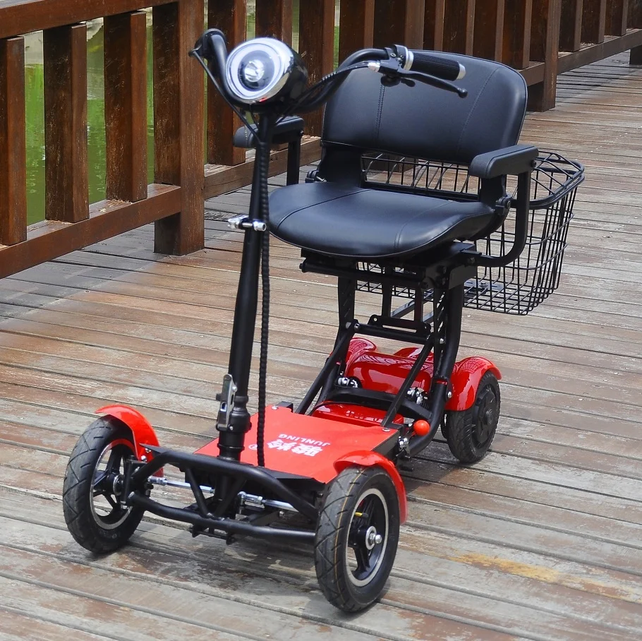 

250w 4 wheels dual motor high quality portable mobility folding electric wheelchair scooter for adult