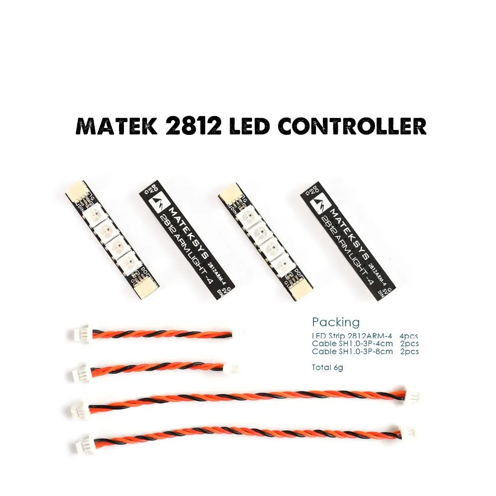 

Модуль управления Matek Systems 2812 LED ler 2 ~ 6S с 5V BEC & 2812ARM-4 / 2812ARM-6/ 2812ARM-10, провод двигателя для ночного освещения RC