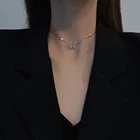 НОВЫЕ геометрические элегантные Стразы для девушек, Женский чокер до ключиц с кристаллами, ожерелье с бабочкой, ракушка