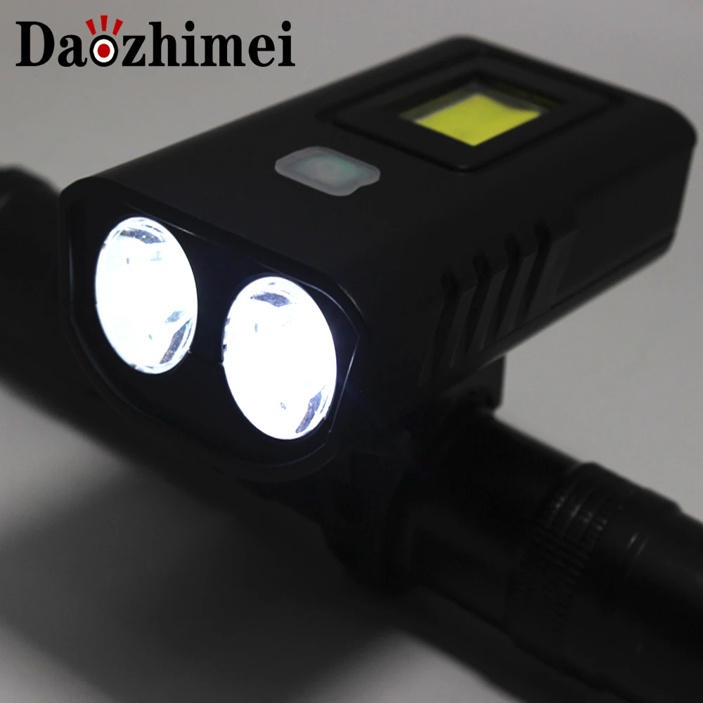 

5000Lumen XML T6+COB LED Cycling Light USB IP65 Waterproof Built-in Rechargeable Flashlight Cycling Riding Front Light