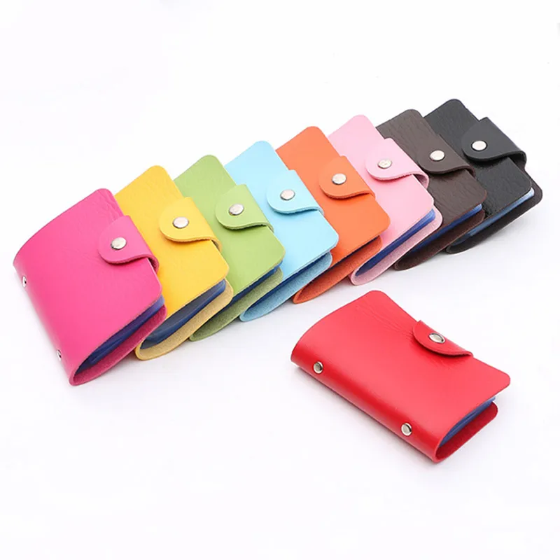 

Fashion Credit Card Holder Men Women Travel Cards Wallet PU Leather Buckle Business ID Card Holders