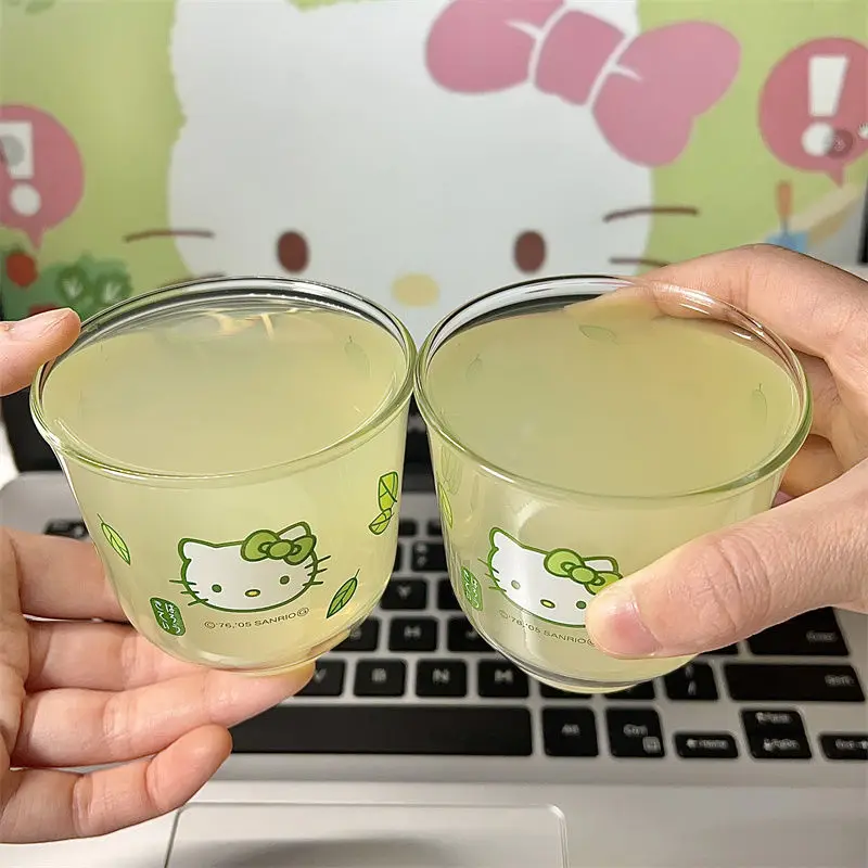 Hello Kitty Retro Glass Cup Medieval Qingyang Landscape Cup Milk Glass Girl Water Glass Summer Juice Glass Small Wine Glass