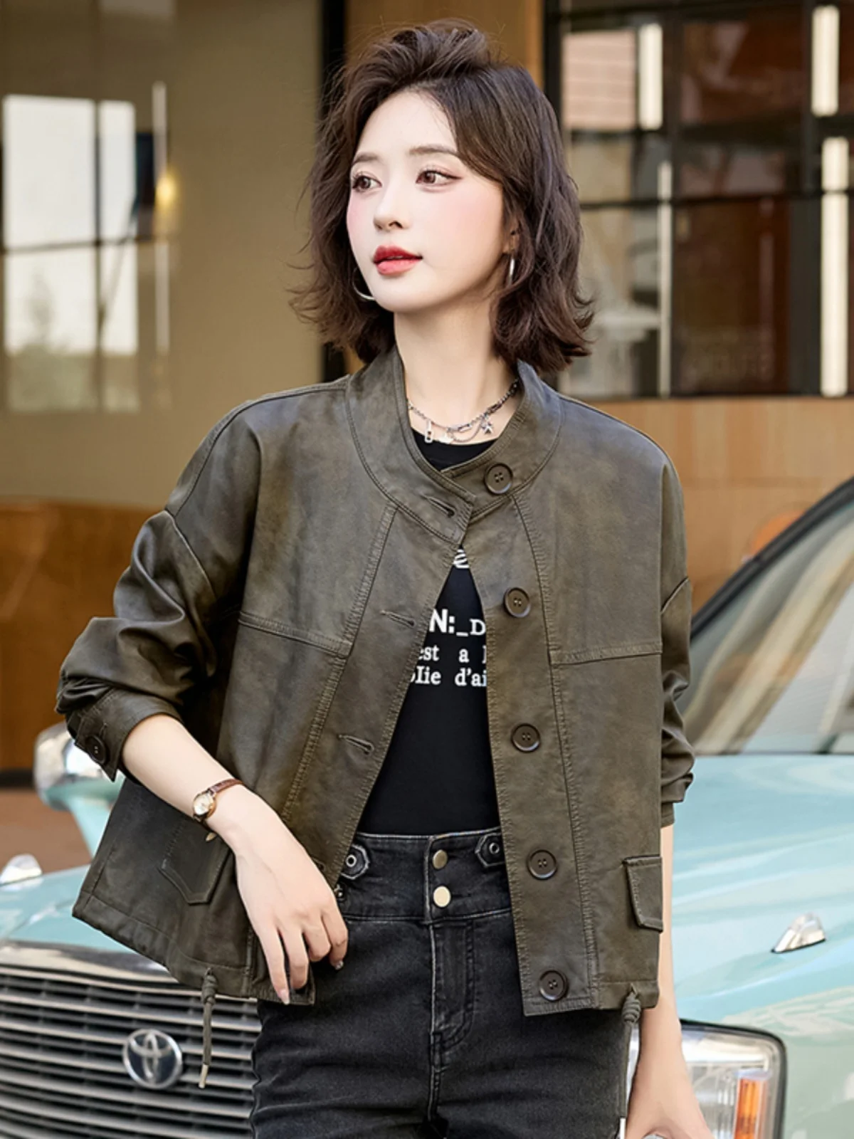 Высококачественное кожаное пальто европейской версии верхняя одежда для женщин