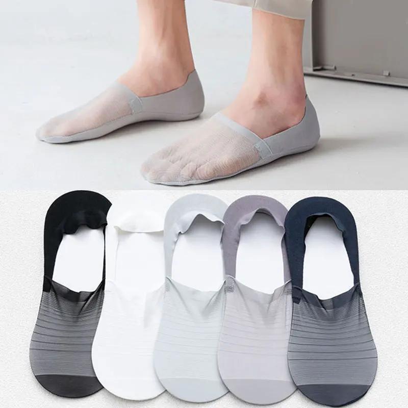 

Men's No Show Socks Casual Breathable Summer Fashion Thin Invisible Socks Pure Color Shallow Mouth Casual Socks For Men