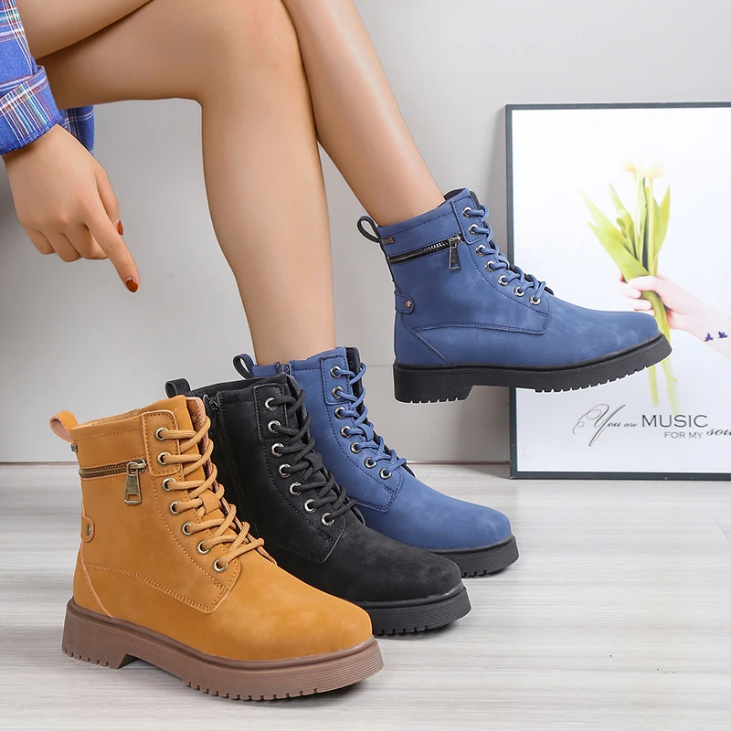 Women's Ankel Boots Autumn Winter Women Chelsea Boots Womens Short Boots Flat Shoes Fashion Platform Boots Gothic Botas De Mujer