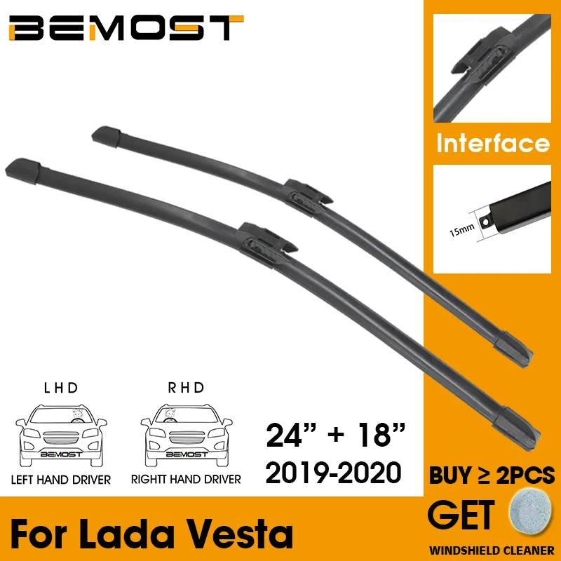 

Car Wiper Blade Front Window Windshield Rubber Silicon Refill Wipers For Lada Vesta 2019-2020 LHDRHD 24"+18" Car Accessories