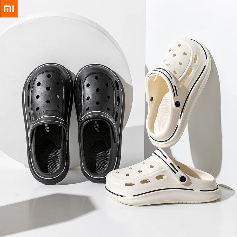 

Xiaomi Thick-bottomed hole shoes women's summer wear soft-bottomed outdoor non-slip sandals and slippers Baotou couple sandals
