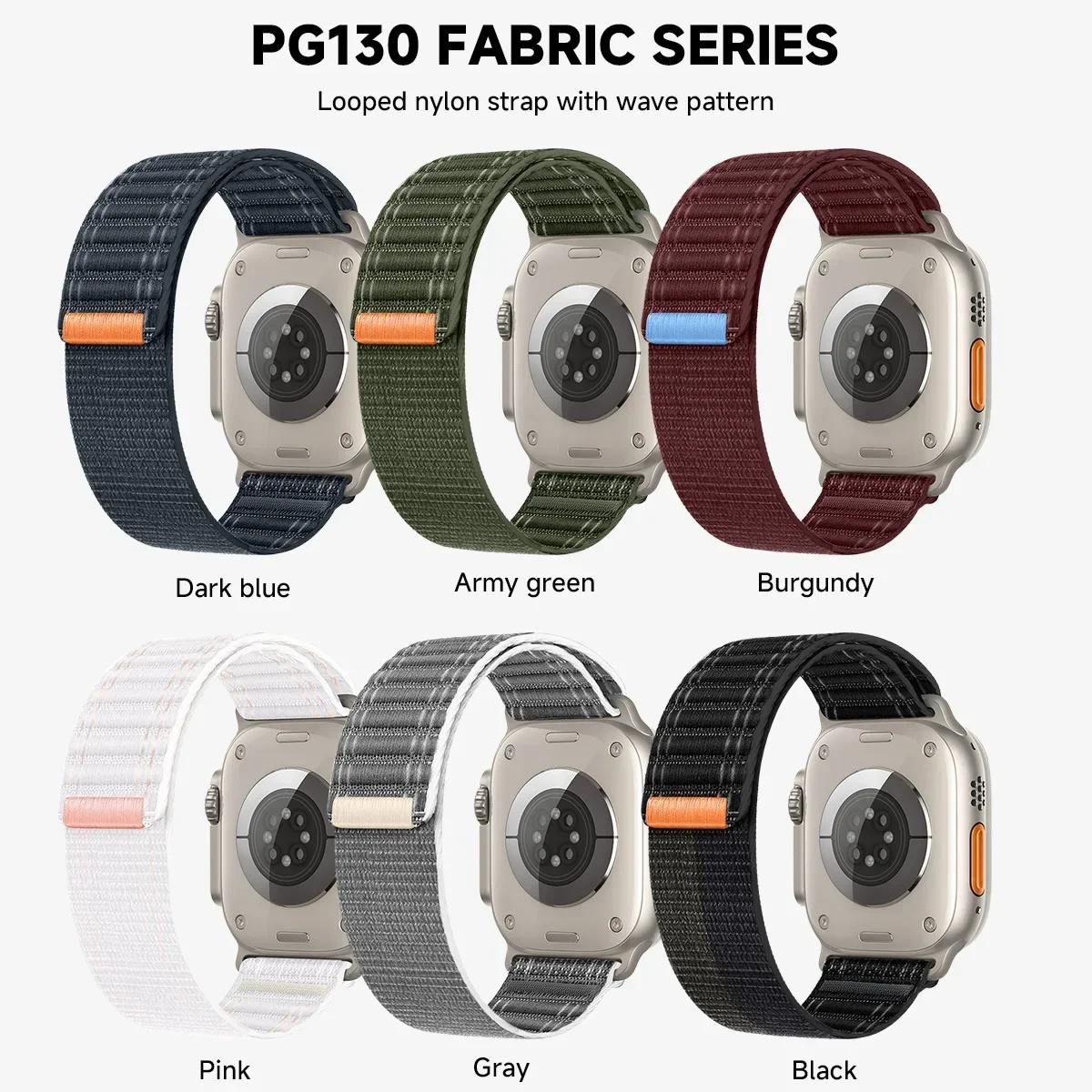 Нейлоновый ремешок-петля для Apple Watch Strap Ultra 2 49 мм 46 45 44 42 Браслет Iwatch Series 10 9 8 7 6 SE 5 4 3