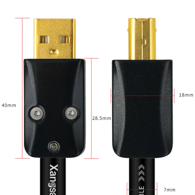 Фото Hi-Fi чистый серебристый аудио кабель USB A-B для ПК, для декодера, DAC миксер OTG, звуковая карта, кабель для передачи данных №2