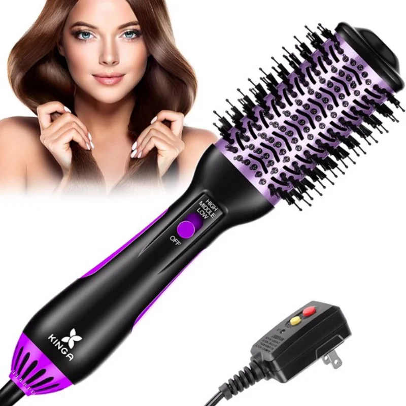 

KINGA One-step Hair Dryer & Volumizer Hot Air Brush for Drying\ Straightening\ Curling [US Stock]