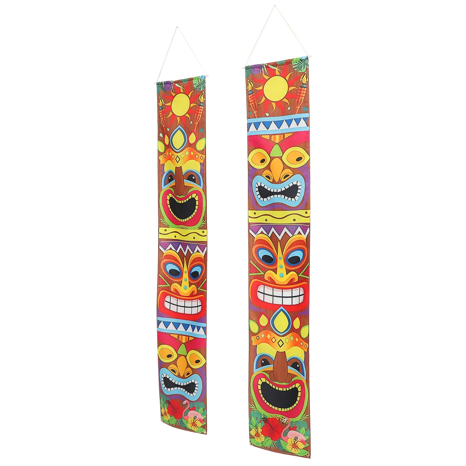 

Banner Party Tiki Porch Luau Sign Hawaiian Decorations Door Aloha Tropical Decor Bar Supplies Hanging Hawaii Summer Birthday