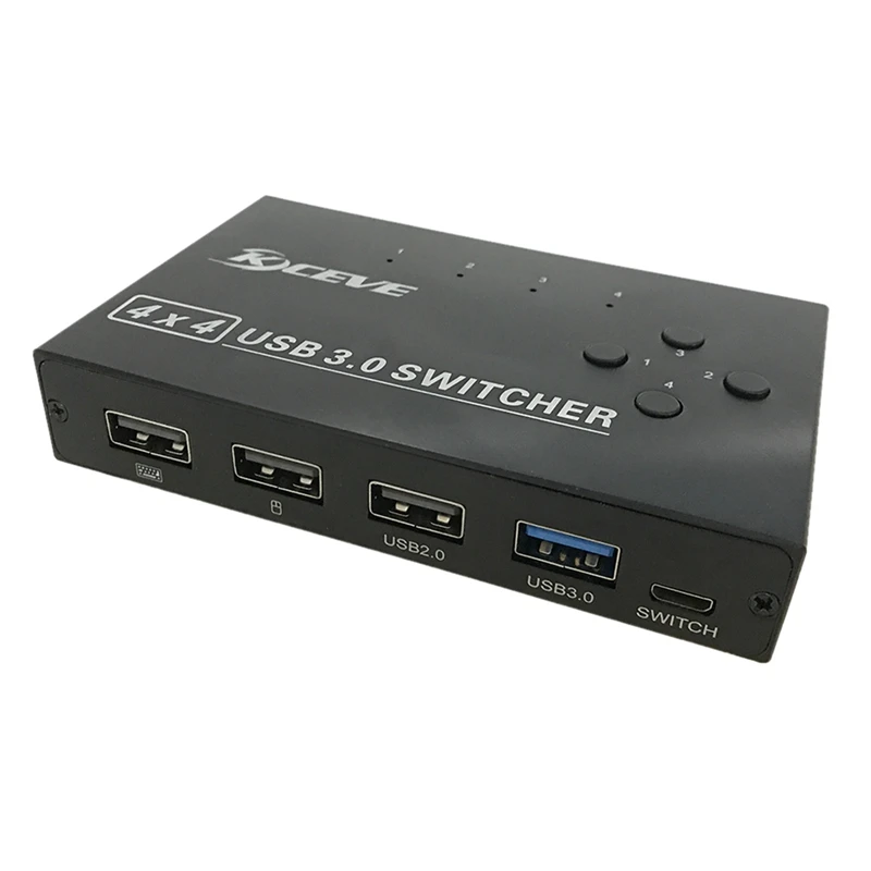 

4-Port USB3.0 Sharer Switch USB KVM Switcher With Controller PC Sharing Splitter For Keyboard Mouse Printer