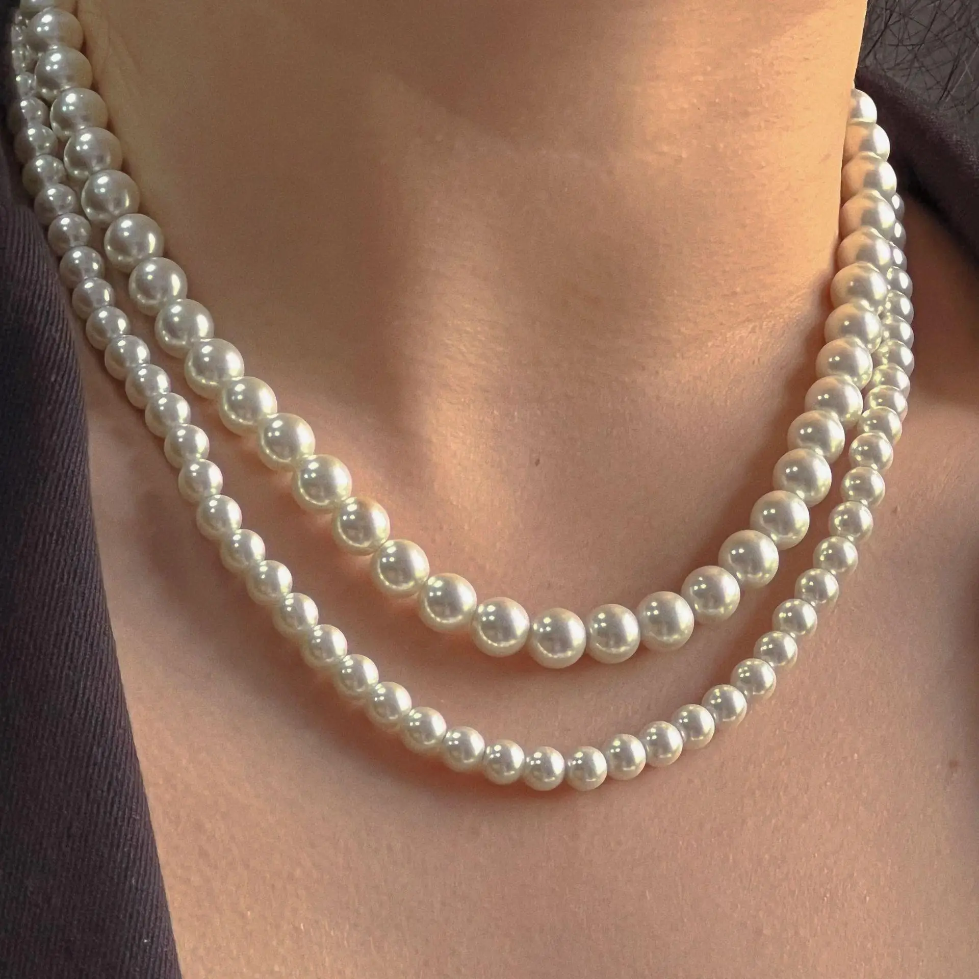 

Жемчужное ожерелье и подвеска, многослойное ожерелье-чокер для невесты, свадебные ювелирные изделия золотого цвета, подвески, бижутерия, Же...