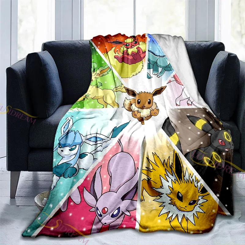 

3D Printed Blanket Pokemon Bikachu Flannel Blanket Cartoon Quilt Bedding Home Throw Sofa Blankets Unisex Children Boys Gifts