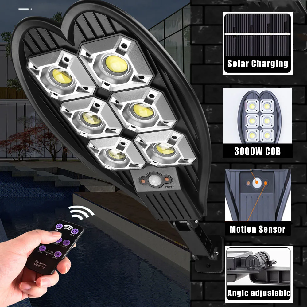 

108 COB Solar LED Street Light Outdoor With Motion Sensor Wall Lamp Waterproof Spotlight High Power For Garden Garage Floodlight