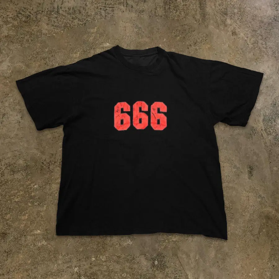 

666 stylish INS n High Street letters short sleeve t-shirt handsome men and women oversize half-sleeved summer