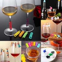 variety styles silicone wine glass identification tag charm shot glass cup labels tag signs for party bar accessories tools