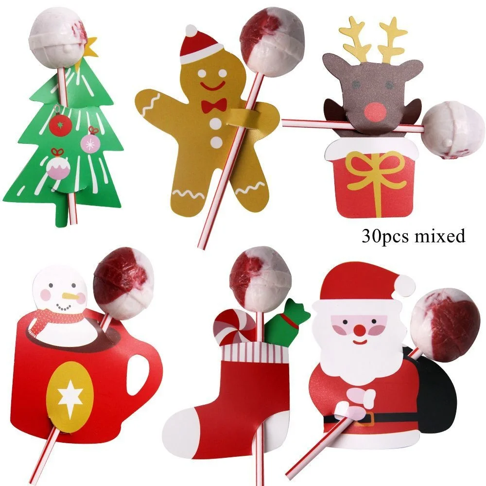 

Рождественские открытки леденцы 30 шт