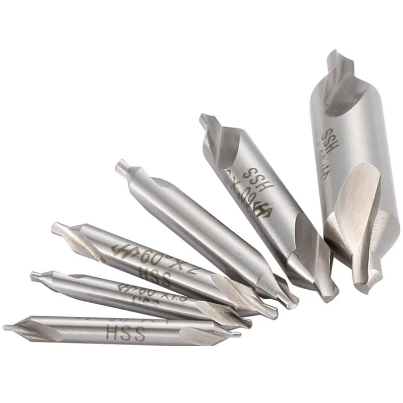 

5/6pc HSS Combined Center Drills 60 Degree Countersinks Angle Bit Set 1.0mm 1.5mm 2.0mm 2.5mm 3.5mm 4mm 5mm Metal Drill Bits Set
