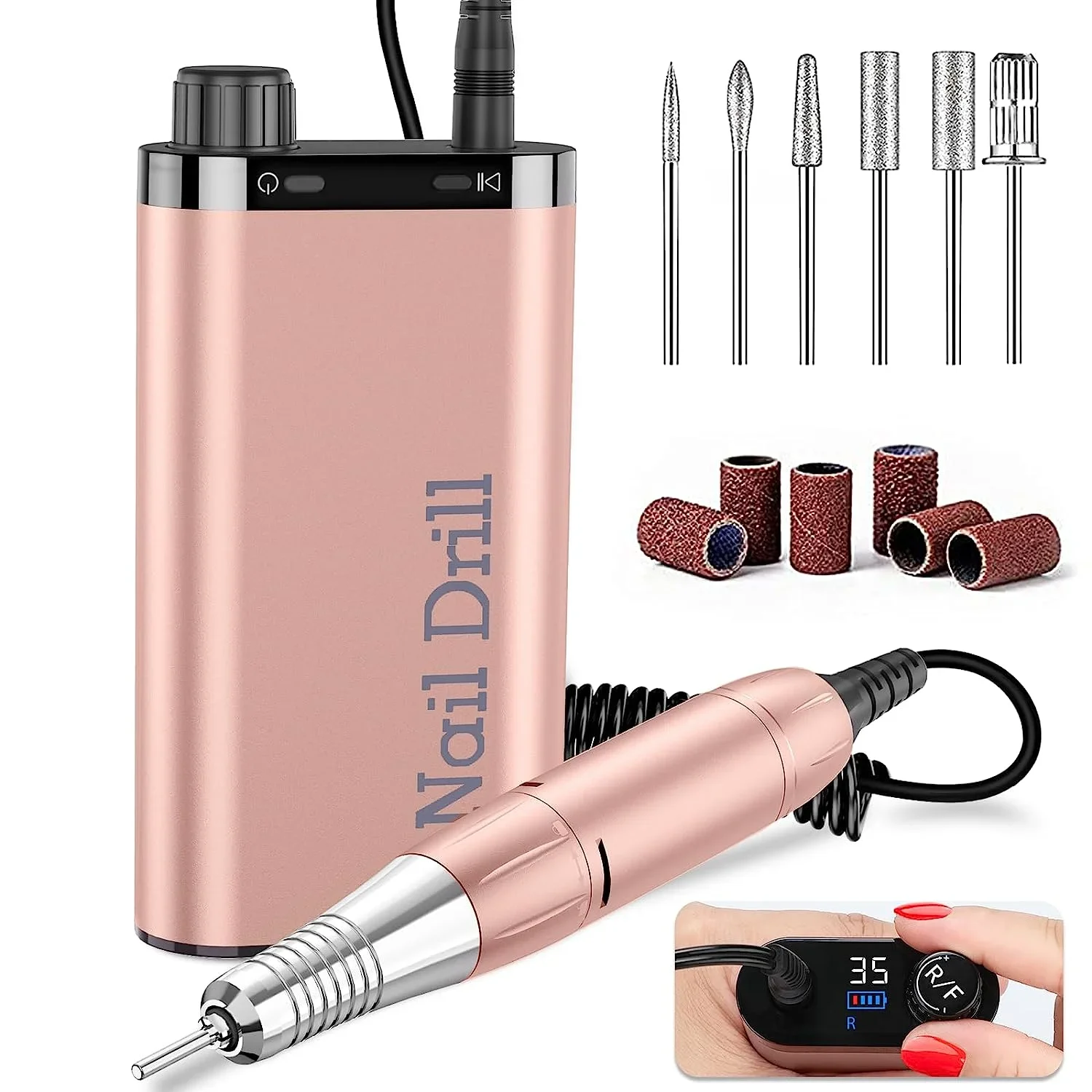 Электрическая аккумуляторная машинка для удаления акриловых ногтей 35000 об./мин.