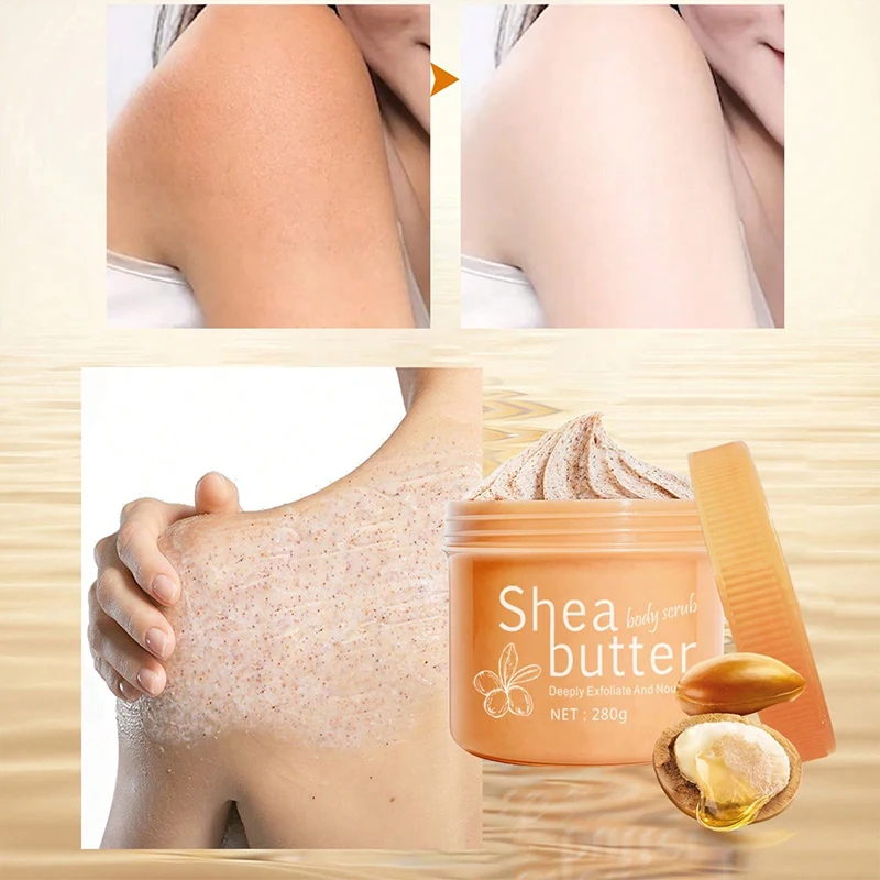 

Shea Buttbr Body Scrub Deep Pore Cleansing Exfoliating Blemish Removal Moisturizing Nourish Smooth Skin Face Scrub Skincare