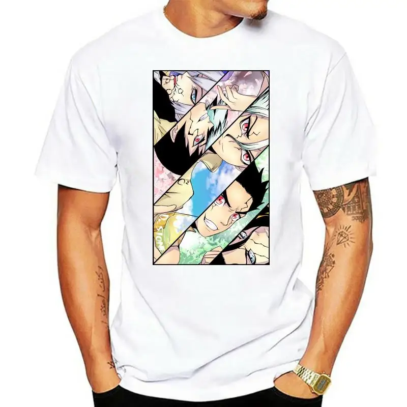 

Camiseta sencilla de Dr Stone The Five pillar para hombre y mujer, camiseta Unisex informal de supervivencia, S-3XL