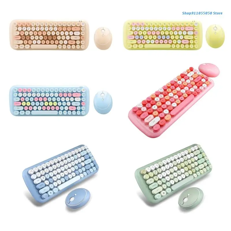 

C5AB Wireless Mouse Keyboard for Computer Laptop Stylish Mini Portable Keyboard Mouse Combos Slim Quiet Office Lady Gifts
