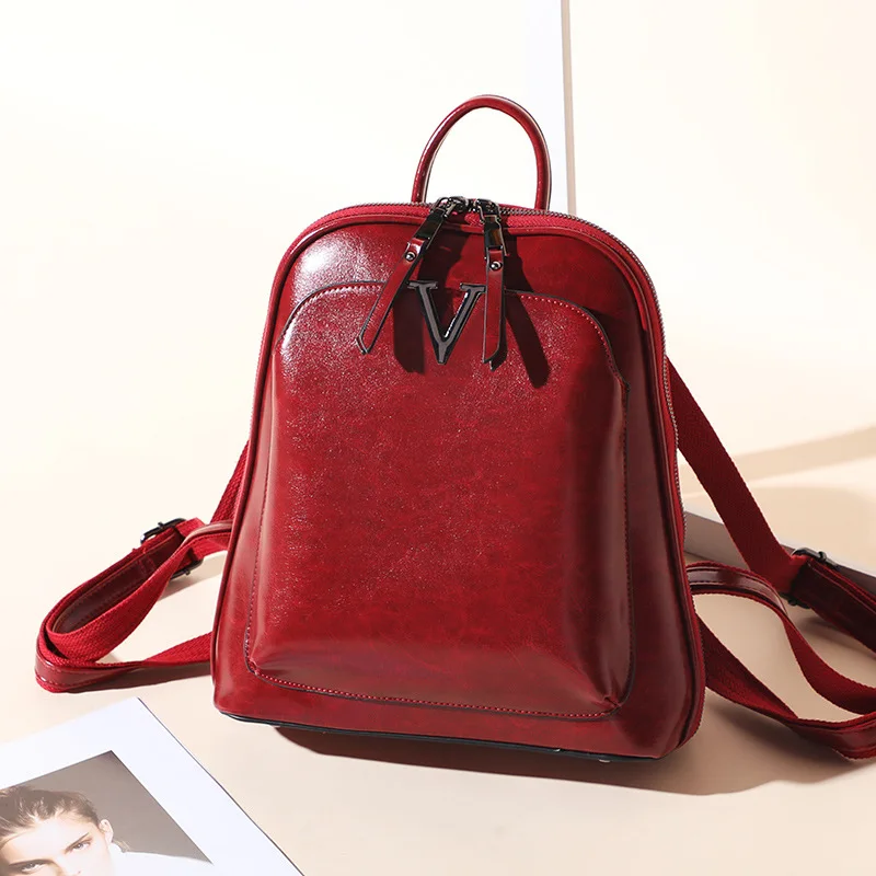 

New Street Trend Women's Luggage Leather Goods Solid Color Small Square Genuine Leather Women's Shoulder Handheld Crossbody Bag