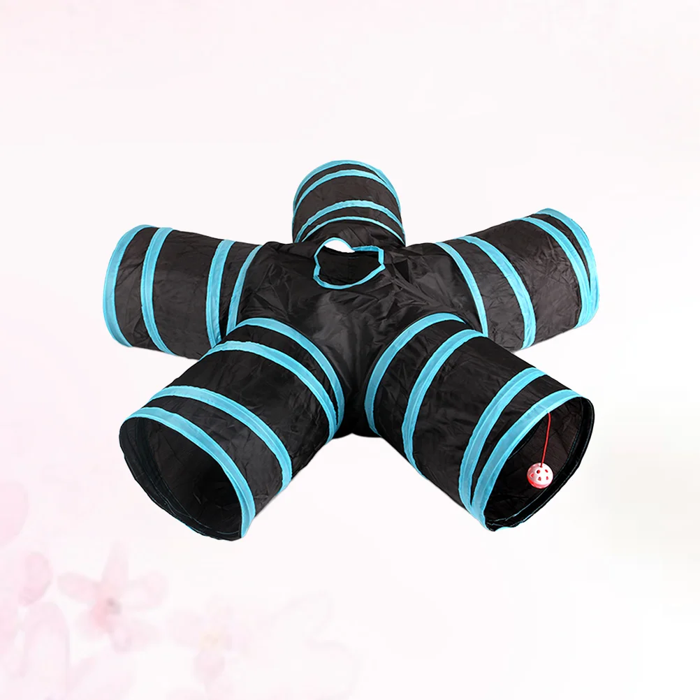 

1Pc 5 Way Tunnel Small Pet Play Tent Hamster Fun Tunnels Three Way Pet Tunnel Cat Interactive Tube Toys