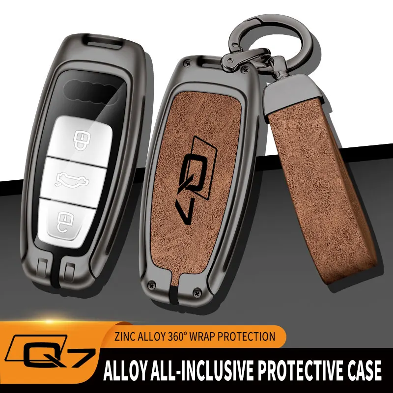 

Zinc Alloy Car Key Case For Audi Q7 Remote Control Protector For Audi Full Series A3 A6 A8 A7 Q7 Car Key Cover Car Accessories