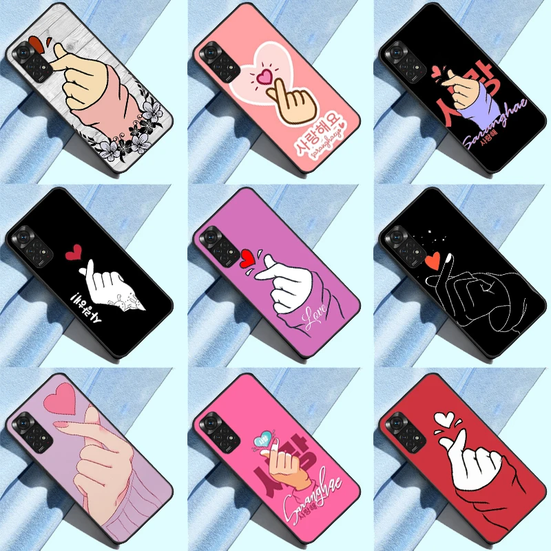 Милый корейский чехол Saranghae I love you для Xiaomi Redmi Note 10 Pro, чехол для Redmi Note 11 Pro 10A 10C 9 8T 9S 10S 9T 9A 9C, чехол