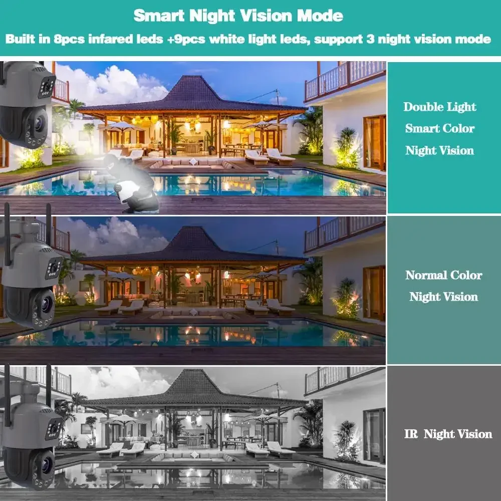 ICSEE 8-мегапиксельная PTZ IP-камера с 50-кратным зумом и двумя объективами