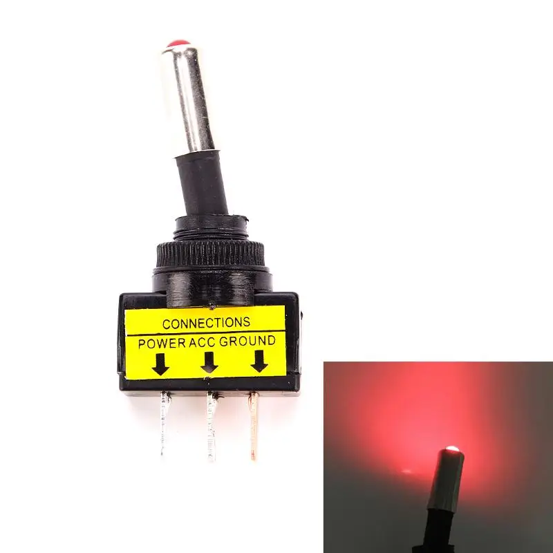 8 Pieces Blue/Red 3-Pin Toggle Switch ABS Plastic Dash Parts