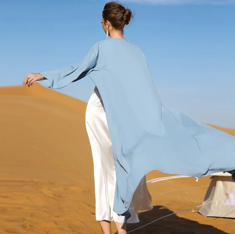 Ramadan Eid Open Kimono Abaya Dubai Turkey Islam Muslim Dress Abayas For Women Robe Caftan Marocain De Soiree Musulmane Femme