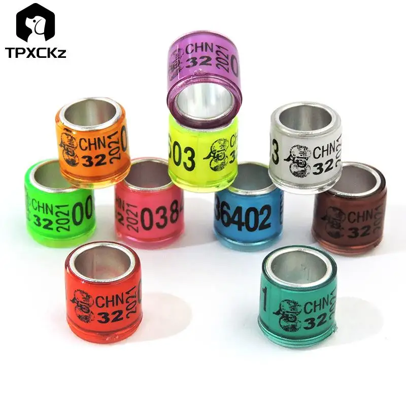 

20Pcs 2022 Aluminum Plastic Pigeon Foot Ring With Number Letter Bird Leg Sign Rings Fly Race Identification Circle Pilgrims