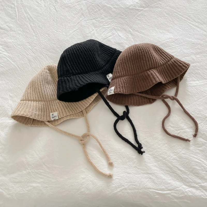 

Korean Style Knitting Fisherman Hat Outdoor Travel Sun Hat Children Big Brim Cap