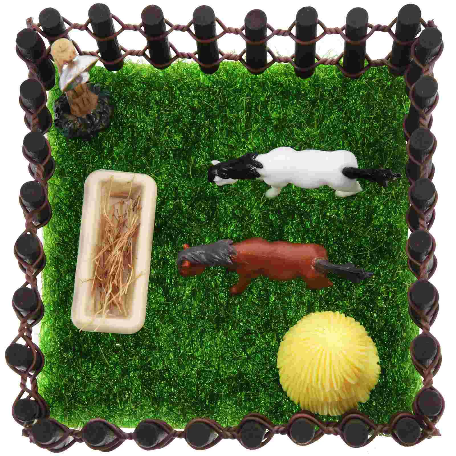 

1 Set Miniature Horse Ranch Realistic Miniature Stud-Farm Decor Microlandscape Layout Model