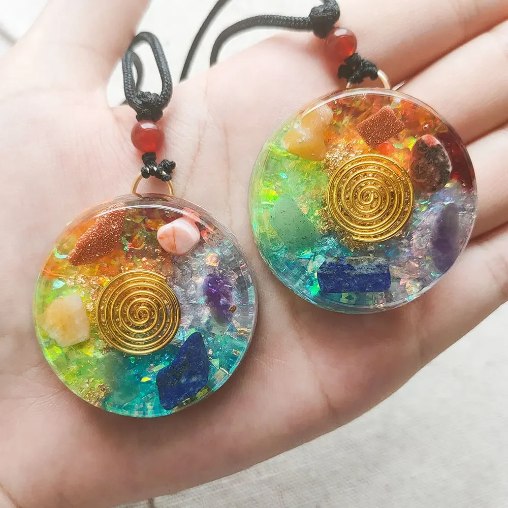 7-чакра оргональный кристалл кулон целебные кристаллы камни медитация медная