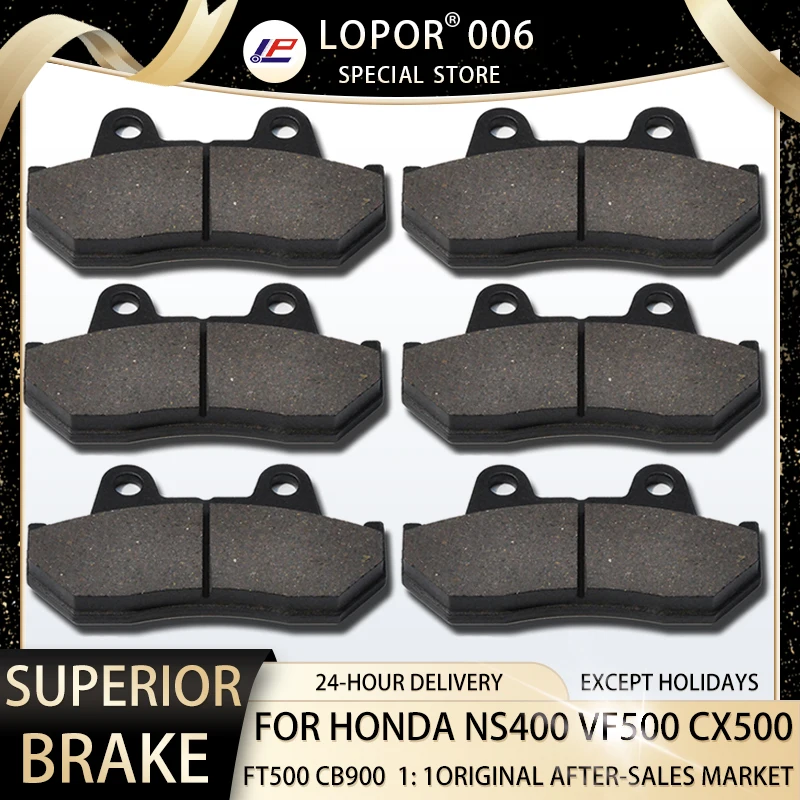 LOPOR Motorcycle Brake Pads Front&Rear For HONDA NS400 85-87 CB900 VF500 84-85 CX 500 EC 82 CX500 TCC Turbo 83 FT 500 C 82