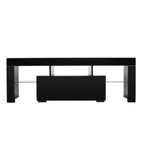 Elegant cabinet LED TV cabinet home decoration single drawer TV cabinet living room furniture black