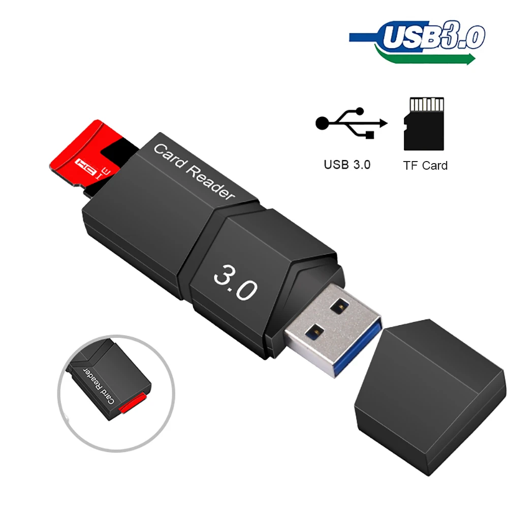 Driver Free High Speed USB 3.0 TF Card Reader Mini SD Data Transmission Reading Writing Adapter Memory Card Card Reader For PC
