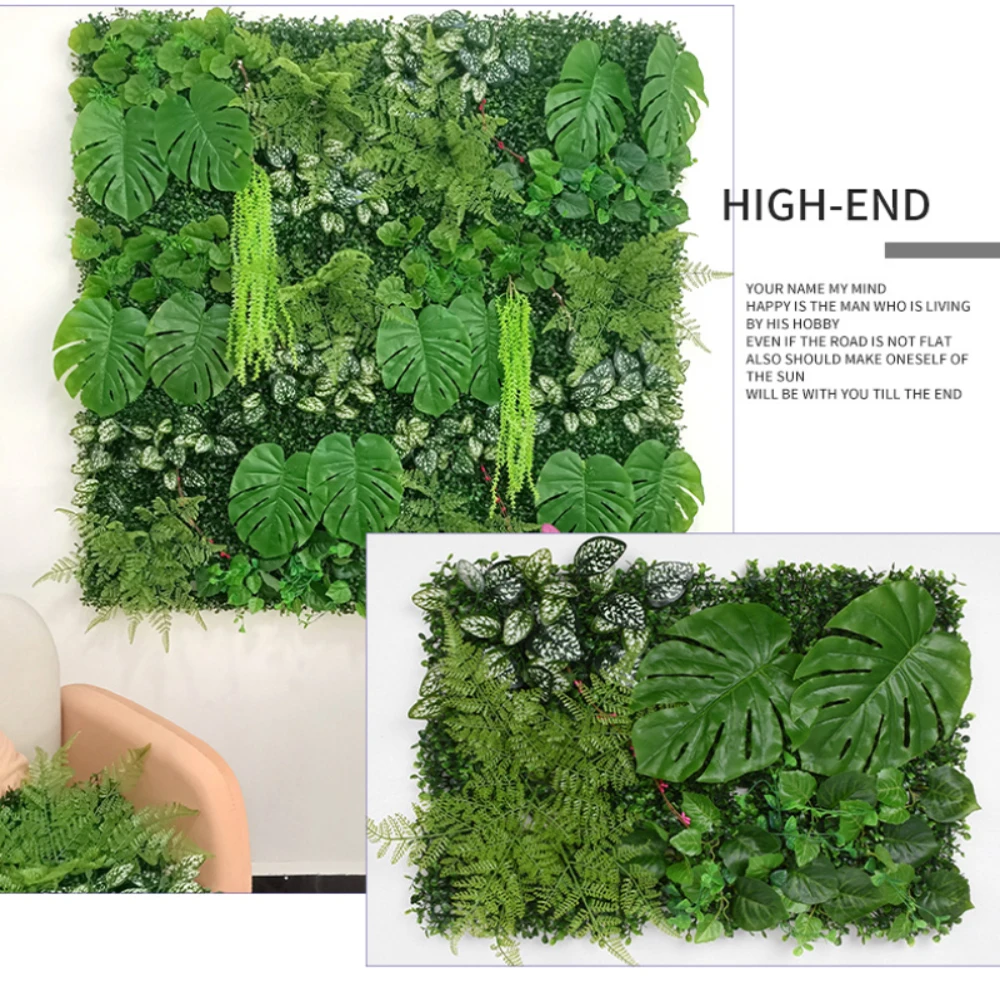 

New Artificial Plant Rattan Fake Panel Lawn Simulation Lawn Green Leaf Grass Mesh Grille Wall Decoration Garden Decoration