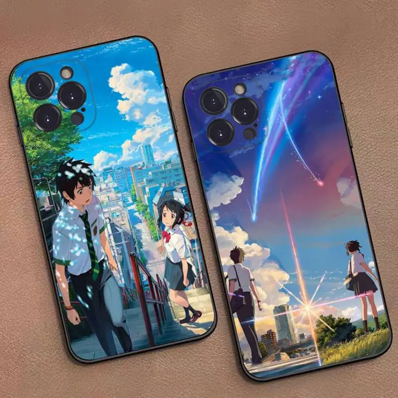 

FHNBLJ Anime Your Name Phone Case For iPhone 14 11 12 13 Mini Pro Max 8 7 6 6S Plus X SE 2020 XR XS Funda Case